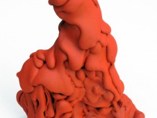 Coulée - Colle et peinture, 16x10x5cm, 2012
