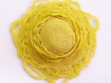 Extraction jaune - colle et sable, 15x15x7cm, 2012